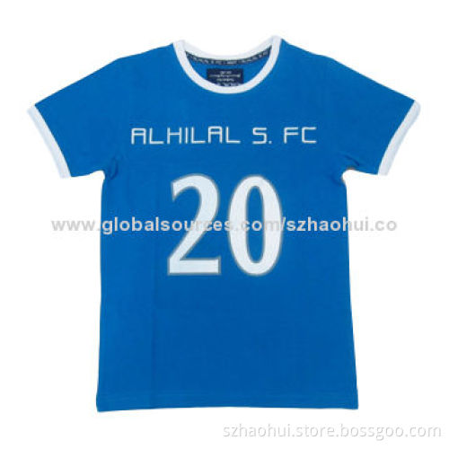 Men's custom round neck short sleeve sports t-shirt, made of 100% cotton, breathable and comfortable
